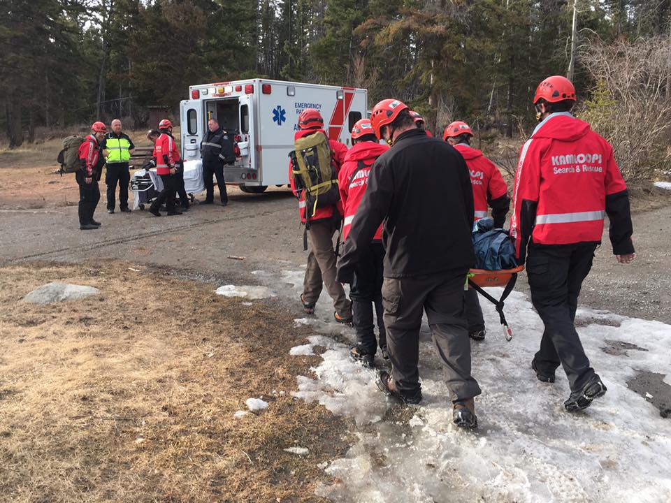 Injured elderly woman rescued from trail south of Kamloops